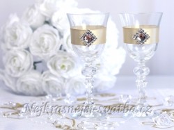 Likérové svatební skleničky Zlatá spona